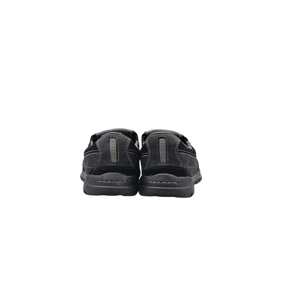 Merrell Men's Size 9 US EUC Traveler Rove Black Leather Slip On Shoes Loafers